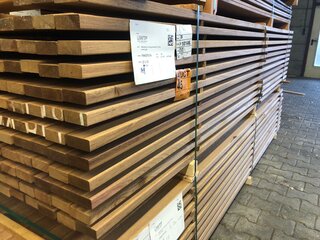 Ca. 149x Basralocus hardhouten planken vierzijdig geschaafd, 27x70mm,